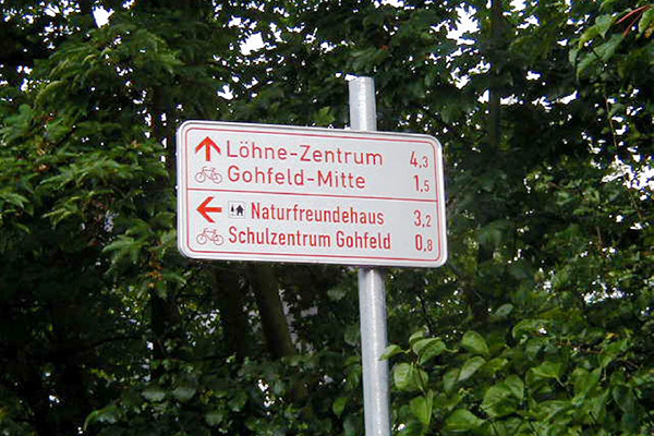 Leitsystem für Radwege, Radwegbeschilderung